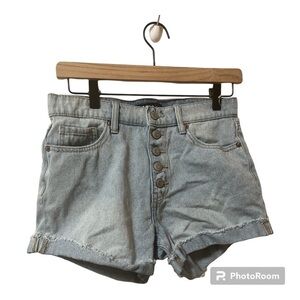 Aero Mom Jean Denim Shorts Button Fly Cotton 2